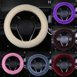 New New New Universal Plush Steering Wheel Cover Artificial Rabbit Fur Warm Winter Super Thick Styling Car Interior Accessories