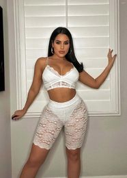 Women's Tracksuits 2024 Luxury Designer Young Sexy Club Solid Lace Beach Set Bikini Top Knee Length Skinny Women 2 Piece