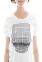 3D Spoof Printing Tshirt Threedimensional Pattern Illusion Deception Big Boobs Short Sleeve Women Tee Men White Japanese Tops Y29707675