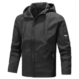 Men's Jackets Military Tactical Bomber Jacket Men Windbreaker Hooded Big Size Zipper Waterproof Coat Pocket Clothing Long Sleeve Black