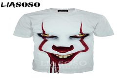 LIASOSO Men Tshirt 3D Print Horror Movie It Chapter Two T Shirt Unisex Funny Men039s Tshirts Women Cosplay Clown Tees Tops D012287169