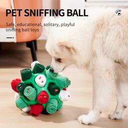 Toys Pet Sniffing Ball Halloween Christmas Gift Toy for Pets Hiding Food Toy For Dog Interactive Rubber Ball Dog Sniffing Puzzle Toys