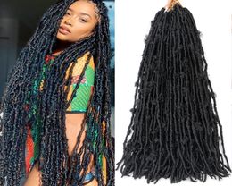 14quot 18quot 24 Inch Butterfly Locs Crochet Hair Distressed Faux Curly Braids Messy Soft Black Braiding 2204023922596