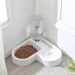 Feeding Heart Cat Feeding Drinking Bowl One Piece Design Dog Feeder Watering Supplies Dry Wet Treat Dispenser Bowls Pet Feeding Station