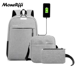 Backpack USB Charging Backpack For Men Business Laptop Backbag Multifunctional Bag Men Waterproof Backpack Set Travel Rucksack Casual Bag