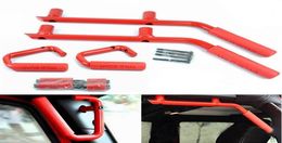 4Door Front Rear Black Hard Mount Solid Steel Grab Handle GraBars for Jeep JK Wrangler Unlimited 4 Door Black Red Grab Handles1741795