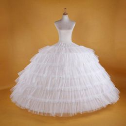 White Petticoats Super Puffy Big White Ball Gown Slip Underskirt For Adult Wedding Formal Dress 6 Hoops Long Crinoline4530243