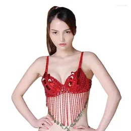 Stage Wear Oriental Women Belly Dance Clothes Eastern Style Sequins Top Performance Costumes For Bra