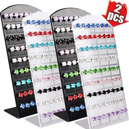 Jewellery Pouches 48/72Holes Earring Ear Studs Holder Jewellery Display Rack Earrings Stand Mini L Shape Stud Show