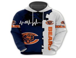 Men039s Hoodies Sweatshirts Fashionable Bears Hoodie Orange White Black Stitching Elegant Letter Print 3D Sweatshirt American7753687