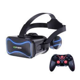 Devices VR Headset Stereo Helmet With Handle for IOS/Android 4.76.7'' Cellphone Universal Virtual Reality 3D Glasses Games Movies