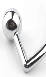 Gay Butt Plug Stainless Steel Metal Anal Hook With Ball Penis Ring For Male Anal Plug Dilator Penis Lock Cock Ring Y10292913709