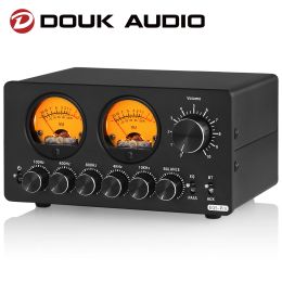 Speakers Douk Audio Eq5 Pro Bluetooth 5band Preamp Eq Equalizer 3.5mm Aux Analog Audio Processor for Speaker/amplifier with Vu Meter