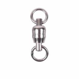 Fishhooks 30pcs Stainless Steel Ball Bearing Swivel With Solid Ring Saltwater For Fishery Fishing Material Accessories Rig Connector Pesca