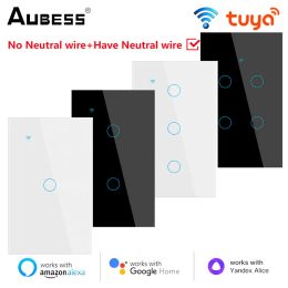 Control Aubess WiFi Smart Switch No Need Neutral/Neutral Wire Smart Light Switch Tuya Smart Life APP Control Support Alexa Google Home