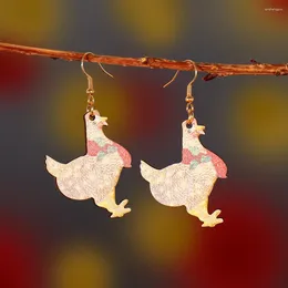 Dangle Earrings Trend Colored Chicken Hanging Charming Women's Fashion Jewelry Accessories Party Valentine's Day Gift