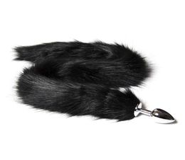 Black Metal Stainless Steel Anal Toys Fox Tail Fetish Butt Plug tail Anal Insert Stopper BDSM Adult Sex Toys For Woman4737978