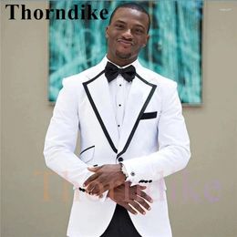 Men's Suits Thorndike Men Suit Custom White Trend Collection Gentleman Party Groom Wedding Tuxedo 2-piece Blazer Jacket Pant