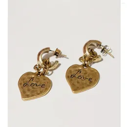 Dangle Earrings 2024 Trend Designer Brand Brass Peach Heart Love Women Top Quality Luxury Jewelry Gift