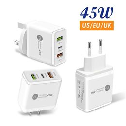 3in1 QC3.0 PD 45w sankou Fast Chargers Type-c Charging Head Fast Charger Protocols Intelligent Charger for Smart Phone no retail box adapter