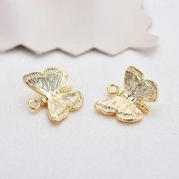 Pendant Necklaces (1607)10PCS 11 10MM 24K Gold Colour Brass Butterfly Charms Pendants High Quality Diy Jewellery Findings Accessories Wholesale