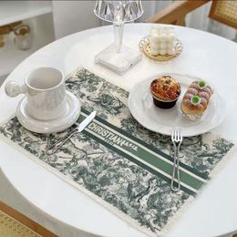 Design Brands PVC Insulation Placemats Fashion Heat Resistant Non-Slip Waterproof Pad Luxury Coasters Dining Table Decoration Home Textiles43*29cm