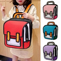 School Bags Student Backpack Cartoon Large Capacity Waterproof Adjustable Strap Book Storage 2D Drawing Girls Boys Daypack Travel Rucksack