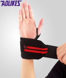 Whole AOLIKES 1 Pair Weightlifting Wristband Sport Professional Training Hand Bands Wrist Support Straps Wraps Guards For Gym1275963