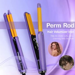 Irons Pencil Flat Iron for Short Hair Mini Hair Straightener and Curler 2 in 1 Ceramic 3D Perm Rod Hair Clip