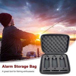 Tools Fishing Bite Alarm Storage Case EVA Foam Pad Fishing Swinger Storage Box with Zipper 9.8x6.9x2.2in for Fishing Enthusiast