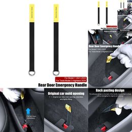 New New New 2Pcs Rear Door Emergencies Safety Pull Rope Tesla 3 Highland 2024 For Model Y 2021-2023 Emergency Handle Car Accessory