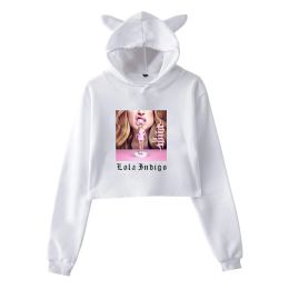 Sweatshirts Women sweatshirt Lola Indigo Merch Cat Ears Top Girls Hoodies Sweatshirt Sexy Girl Y2K Kawaii Autumn Winter Clothes Felmale Out