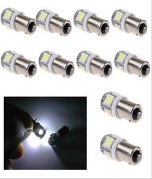 10X T11 T4W 5 LED 5050 SMD 233 BA9S Cap Bayonet DC 12V Interior Bulbs Reading Light Car Light Sourse1532751