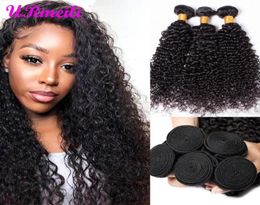 Afro Kinky Curly Virgin Hair 832inch For African 34 pc Natural Colour Brazilian Hair Weave Bundles Curly Remy Human Hair62044465625605