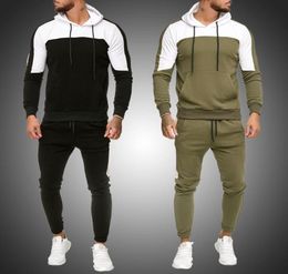 Mens Tracksuit Jogging Suit Side Stripe Hoodies Set Man Fleece Hoodies and pants Male Work Out Clothes Jogger Set Gym Clothing3370699