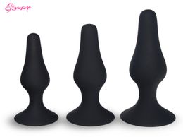 YAFEI Silicone Butt plug Suction cup Smooth Anal plug waterproof anal dildo Anal toy for Beginner Sex toy for men Gay S M L Y181106484482