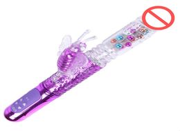 USB Charge Butterfly Telescopic Rotating Bead Rods 36Frequency G Spot Vibrator Dildo Clit Stimulator Massager Sex Toy for Women9370291