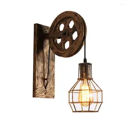 Wall Lamp Pulley Chinese Style Bedroom Restoring Ancient Ways The Industrial Wind Wrought Iron Led