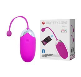 PRETTY LOVE USB Recharge Bluetooth Vibrator Wireless App Remote Control Vibrators for Women Vibrating Sex Toys Clit egg vibrador Y1049634