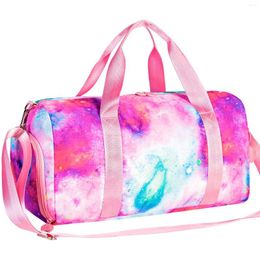 Duffel Bags Kids Duffle Bag For Girls Travel With Shoe Compartments Weekender Sleepover Dance Tote Teens Water ResistantSport