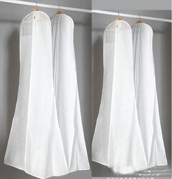 2019 Latest Cheap In Stock Big Bags For Wedding Dress Gown White Dust Bag Long Garment Cover Travel Storage Dust Covers High Quali5858195