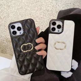 iPhone 15 Pro Max Designer Puffy Phone Case for Apple 14 13 12 11 XS XR 8 7 Plus 2 in 1 Luxury PU Leather Diamond-textured Hardware Full-body Back Cover Shell Coque Fundas 66