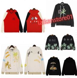 Clothing Fashion Sweatshirts Palmes Angels Broken Tail Shark Letter Flock Embroidery Loose Relaxed Men's Women's Hooded Sweater Casual Pullover jacket