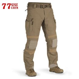 Mens P40 Military Tactical Cargo Pants Wear Resistant Multiple Pockets Combat Training Trousers Outdoor Loose Camouflage Pants 240226