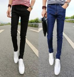 Spring Summer Skinny Jeans Mens Leisure Stretch Feet Pants Tight Black Length Trousers Pencil Pants Men5347136