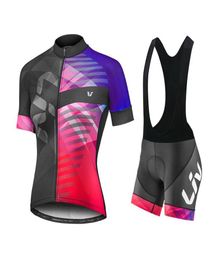 Summer LIV Lycra Cycling Jersey Set Women Road Bike Clothing Gel Shorts Sport Suit MTB Uniform 2020 Female Bicycle Clothes Dress7823833