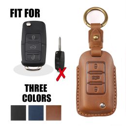 Leather Key Case Cover for Volkswagen Tiguan L Sagitar Bora Magotan Tayron Tharu VW Polo Lamando Lavida