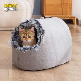 Pens CAWAYI KENNEL Winter Warm Dog Bed Soft Cozy Pet Basket Lounger Cushion House Tent for Kitten Small Dogs Cats Washable Cave Beds