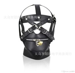 2023 BDSM Sex Toys Black Leather Head Harness With Muzzle Leather Muzzle Bondage Restraint Gear Adult Sex Product5392819
