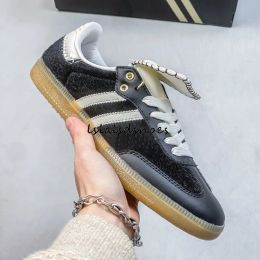 2024 New Style Designer Shoes Wales Bonner Pony Leopard Tonal Cream White Silver Core Black SPORTY Rich Designer Skate Shoes Red White Green Men Women Shoes 6886